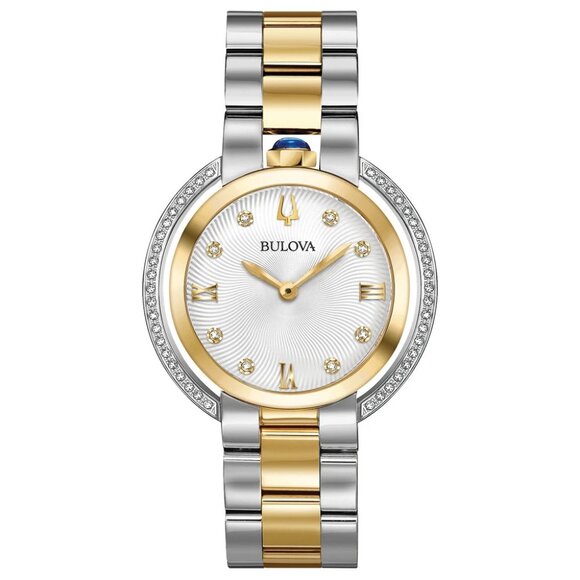 Bulova Women's Classic Quartz Silver Gold Stainless Steel Watch 35 MM 98R246
